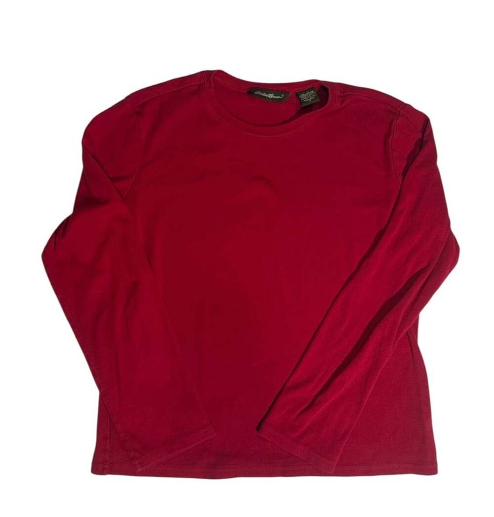 Eddie Bauer Long Sleeve T-Shirt Size S Red Cotton